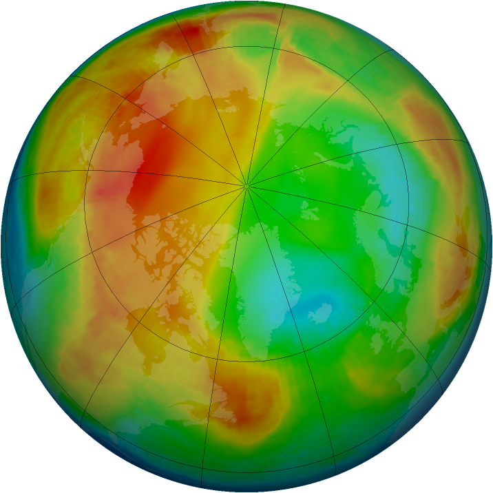 Arctic ozone map for 23 January 1998